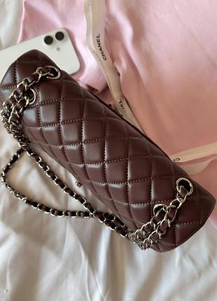 Жіноча сумка преміум classic 2.55 medium chocolate/silver 5