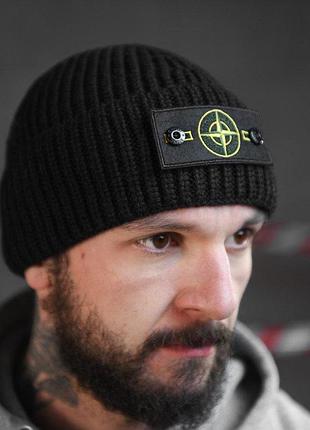 Шапка stone island black вт4716 4