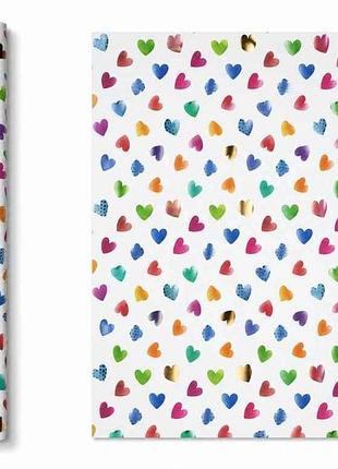 Бумага подарочная premium glitter цветные сердца 70смх1,5м тм german paper