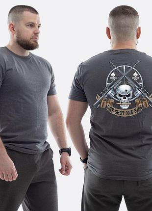 Чоловіча класична футболка з принтом sunset goons one shot one kill череп снайперські гвинтівки , графітовий l