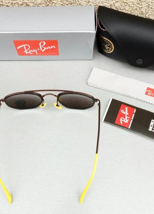 Ray ban ferrari стильные солнцезащитные очки унисекс коричневые с желтым стекло8 фото