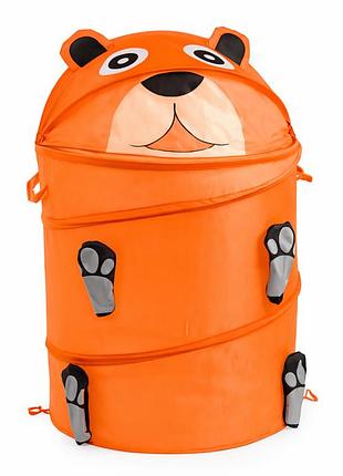 Кошик для іграшок "ведмедик" m 1039(orange) діаметр 37 см, висота 47/57 см, з кришкою