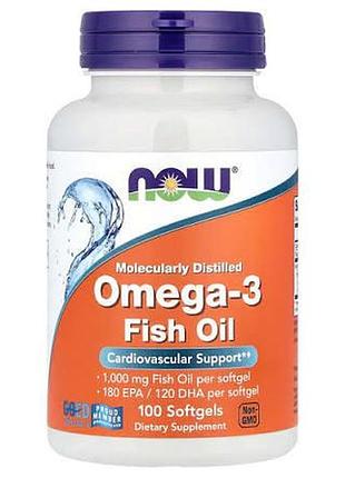 Рыбий жир омега-3 now foods (omega-3) 1000 мг 100 капсул