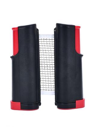 Сетка для настольного тенниса с фиксаторами для стола ms 4176(black-red) длина 165 см