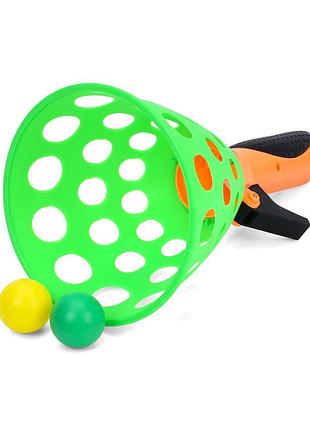 Детская спортивная игра ловушка m 2019p(green) пластик, 2 шарика