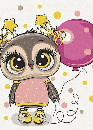 ✨ картина за номерами 🎨 дитяча тематика, дитячі 🎨 art craft "совино з кулькою" 30*30 см 15514-ac 🎨