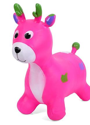 Детская игрушка-прыгун "олененок" ms 3259(pink) резина, до 20 кг
