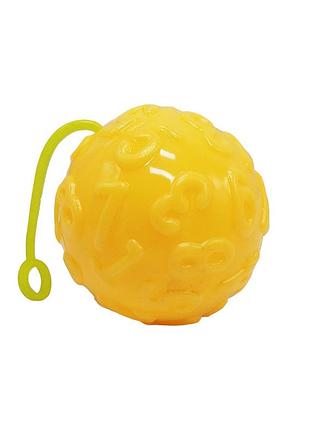 М'яч дитячий ms 4286(yellow) 7,5 см, текстурний, пискавка, мерехтить