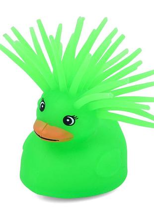 Детская игрушка антистресс уточка ms 3719(green) световые эффекты