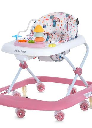 Дитячі ходунки pyramid me 1217 pink, музика, світло
