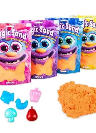 Кинетический песок magic sand в пакете 39403-7 оранжевый 500г тм strateg