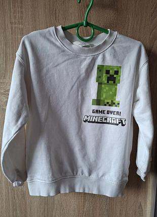 Білий світшот minecraft h&m на вік 4-6років
