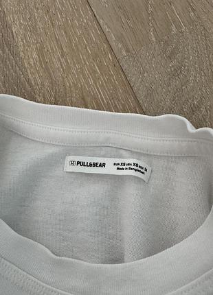 Базова біла оверсайз футболка pull&bear 5