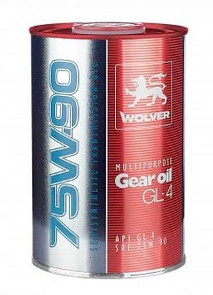 Масло для трансмиссий 75w-90 1л multipurpose gear oil gl-4 sae жесть тм wolver