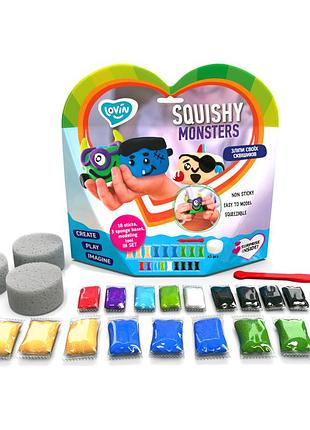Набор для лепки с воздушным пластилином squishy monsters тм lovin 70130