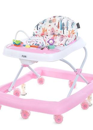 Ходунки дитячі fun me 1184 pink, світлові та звукові ефекти