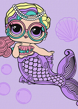 Картина за номерами "l.o.l. surprise! mermaids miss sea" kho6263, 40х40 см