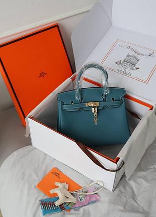 Жіноча сумка преміум birkin 30 blue