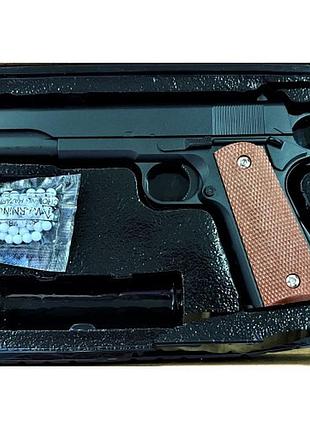 Детский пистолет на пульках "colt m1911 classic" galaxy g13 металл-пластик черный