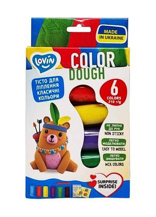 Набір тіста для ліплення "color" тм lovin 41175, 6 кольорів по 35 г