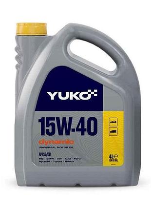 Масло моторне мінеральне dynamic 15w-40 api sg/cd 4л тм yuko