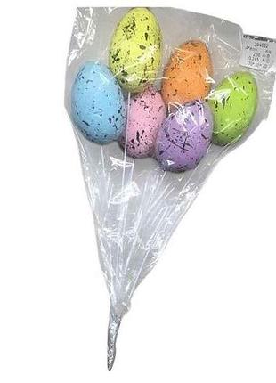 Декор великодній easter eggs 20х4см (6шт/уп) r40487 тм stenson
