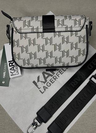Мужская сумка karl lagerfeld (белая) 4