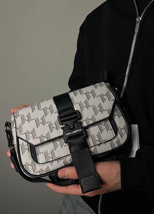Мужская сумка karl lagerfeld (белая) 5
