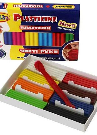 Пластилин 8 цветов чистые руки maxi 8кол.*20гр, eco, 7644с, class тм class