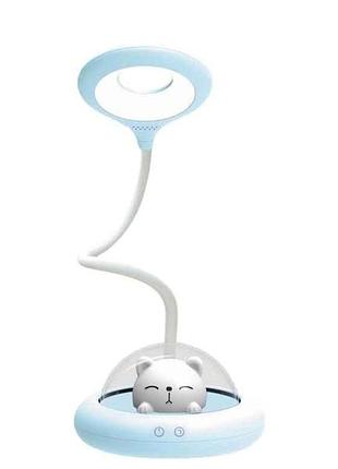Лампа светодиодная настольная l-tl-l-54, 6w, 4100k, li-ion 1200mah, синяя, usb тм lebron