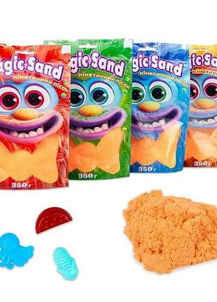 Кинетический песок magic sand в пакете 39402-7 оранжевый 350г тм strateg