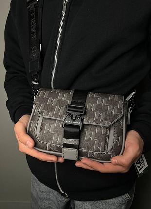 Чоловіча сумка karl lagerfeld (сіра) 6