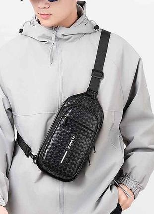 Сумка 32*16*7см чорний через плече чоловіча арт.8008-1 тм китай