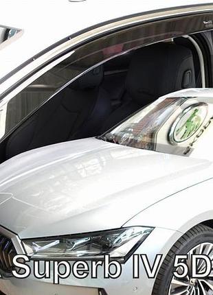 Дефлектори вікон (вітровики) skoda superb iv 2023+ ltb (вставні, кт - 4шт) heko