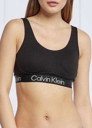 Черный хлопковый бюстгальтер calvin klein
