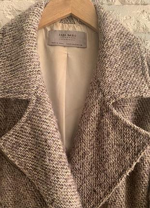 Шерстяное пальто zara 4