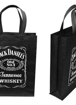 Еко сумка бокс з друком jack daniels чорний із замком 320x400x100 до 500мм тм еcobag