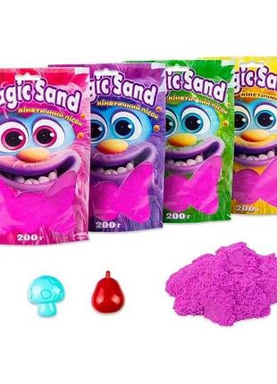 Кинетический песок magic sand в пакете 39401-4 фиолетовый 200г тм strateg