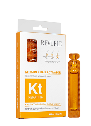 Концентрат для волосся revuele keratin+ ampoules hair restoration activator с кератином 8 по 5 мл daily skin care