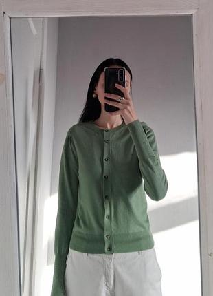 Женский кардиган на пуговицах зеленый marks &amp; spencer