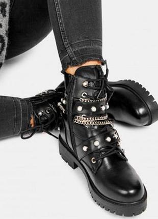 Кожаные ботинки, ботинки zara 2