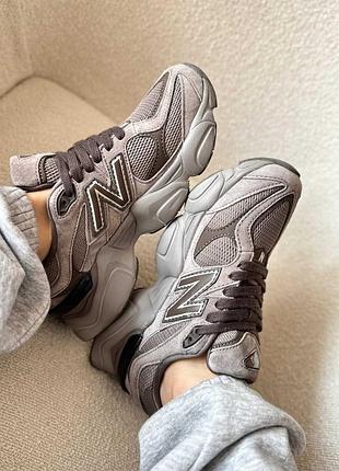 Кроссовки мужские new balance 9060 замшевые капучино 45