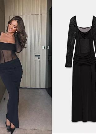 Нереально гарна сукня zara сітка, нова колекція, оригінал іспанія