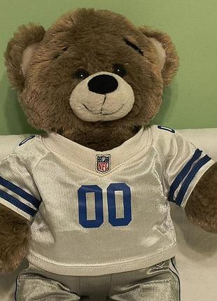 Vintage - build-a-bear workshop nfl dallas cowboys №00 - м'яка плюшева іграшка ведмедик в формі - нфл - 45 см
