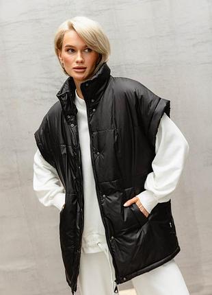 Жилет чорного кольору xxl-3xl