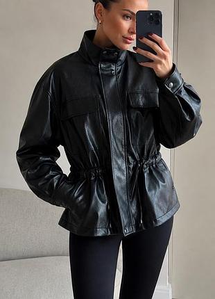 Куртка шкірянка куртка кожанка екошкіра жіноча zara розмір xs, l