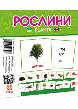 Розвиваючі дитячі картки рослини 145596 українською та англійською
