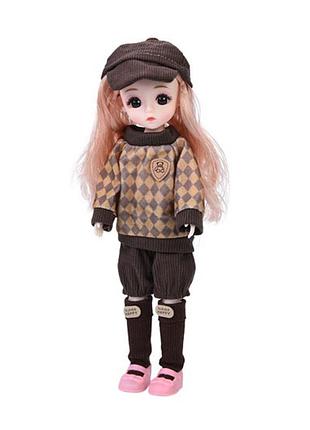 Дитяча іграшкова лялька f0322(brown) шарнірна, розмір 29 см