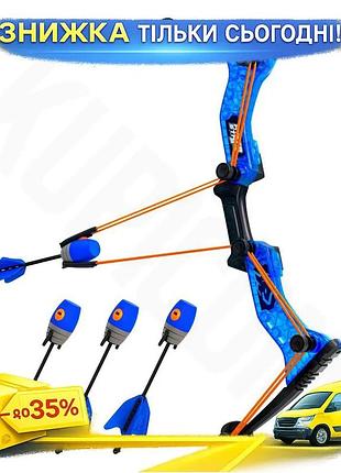 Ku лук игрушечный zing universal fit hyper strike синий с 4 мягкими стрелами для детей от 14 лет для с uni2l_k