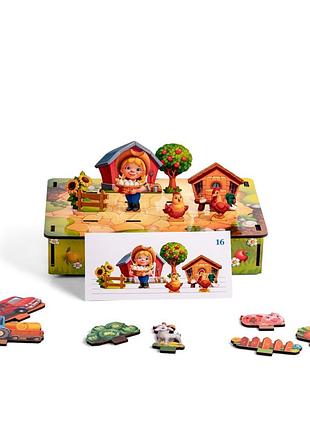 Настольная развивающая игра "панорама: ферма" ubumblebees (псф130) psf130 с карточками